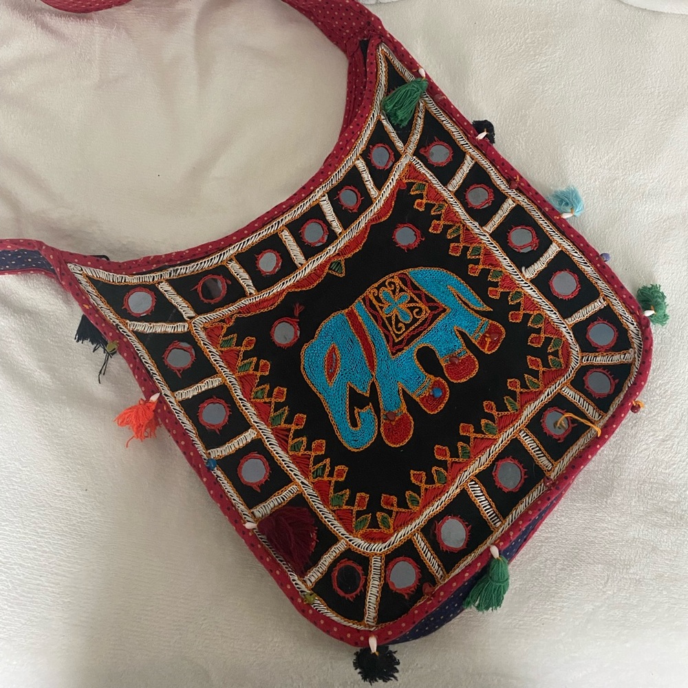 Shoulder Purse with Elephant Design
